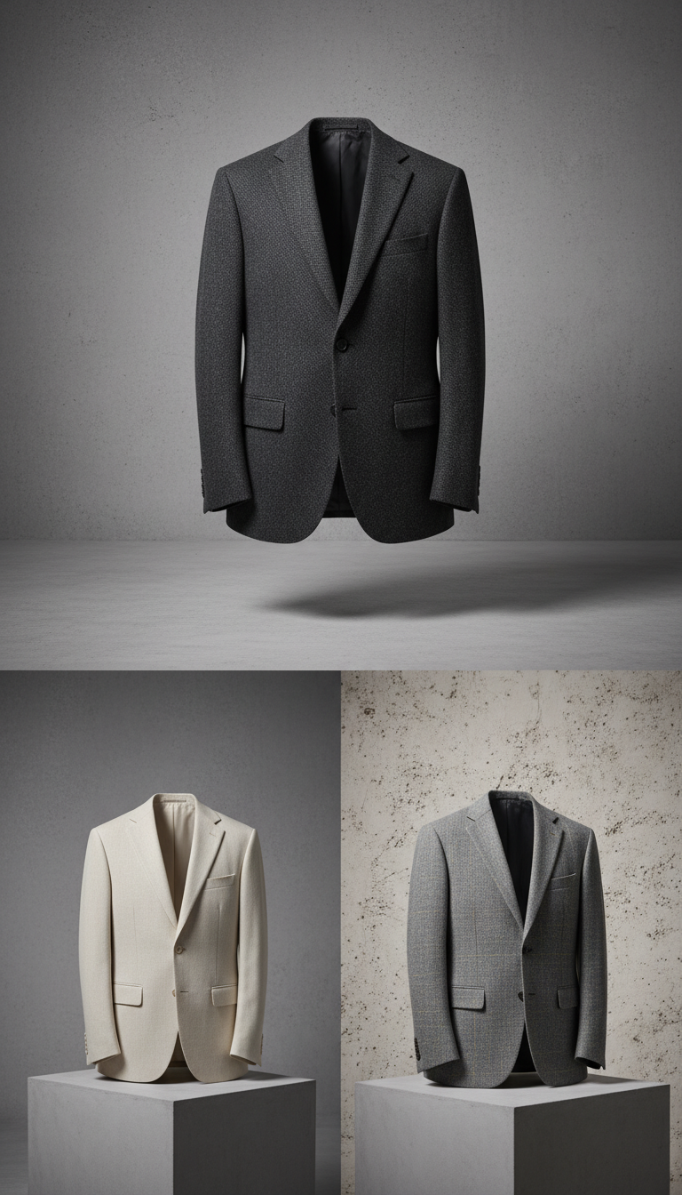 Italian wool blend tailored jacket